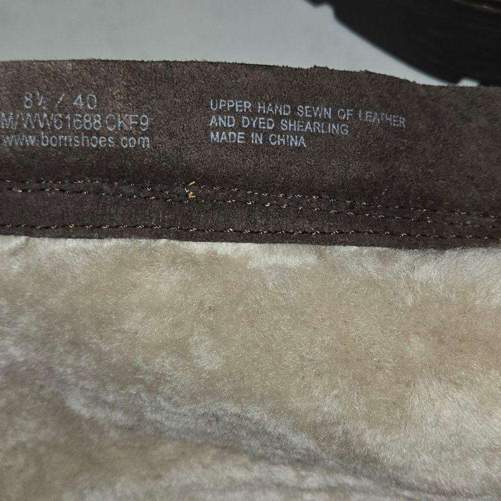 Women's Born Brown Leather Tawny Buckle Shearling Lined Midcalf Boots 8.5 EUC - Picture 7 of 10
